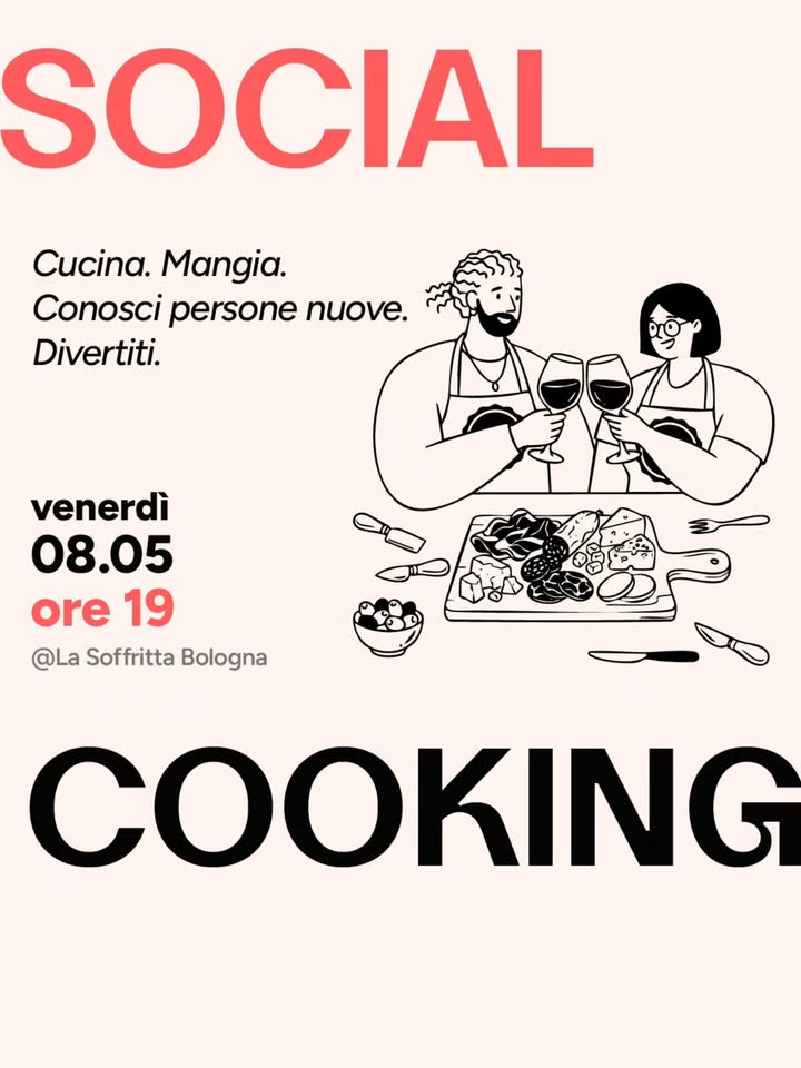 🍝✨ Ce lo avete chiesto. Finalmente è realtà.Il Social Cooking arriva per la prima volta a Bologna 🎉🥳📍Una nuova città, la...